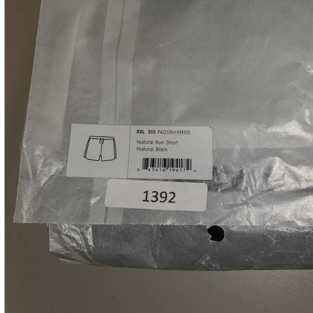 NWT Allbirds natural run shorts - natural black - XXL / 2XL - Picture 6 of 6
